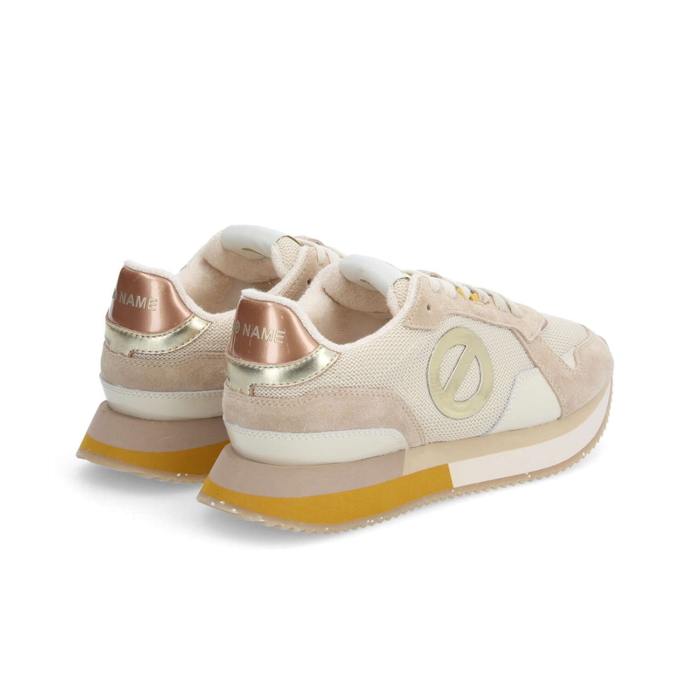 MIA NEW JOGGER W - KNIT/SUEDE/PAT. - BIANCO SPORCO/NUDE